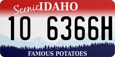 ID license plate 1O6366H