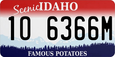 ID license plate 1O6366M