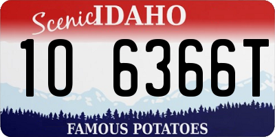 ID license plate 1O6366T