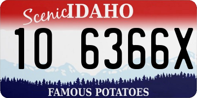ID license plate 1O6366X