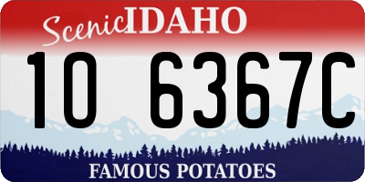 ID license plate 1O6367C