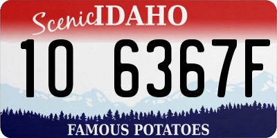ID license plate 1O6367F