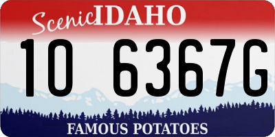 ID license plate 1O6367G