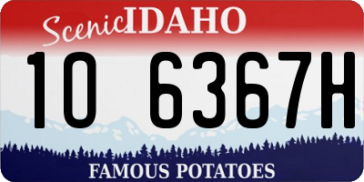 ID license plate 1O6367H