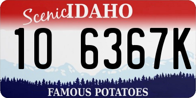 ID license plate 1O6367K