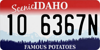 ID license plate 1O6367N