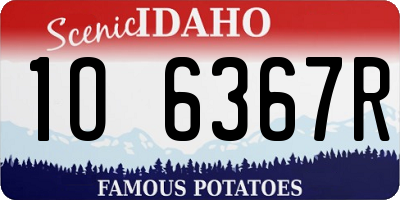 ID license plate 1O6367R
