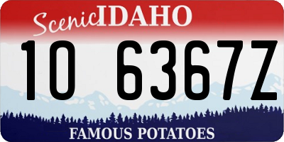 ID license plate 1O6367Z