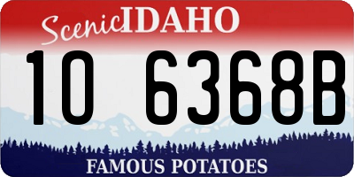 ID license plate 1O6368B