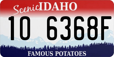 ID license plate 1O6368F