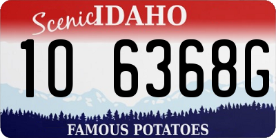 ID license plate 1O6368G