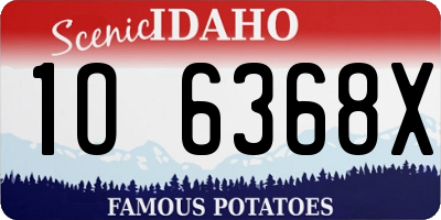 ID license plate 1O6368X