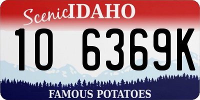 ID license plate 1O6369K