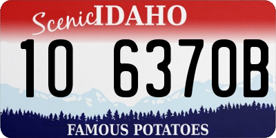 ID license plate 1O6370B