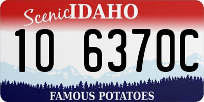 ID license plate 1O6370C