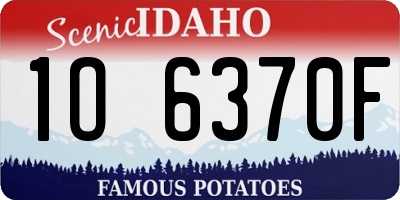 ID license plate 1O6370F