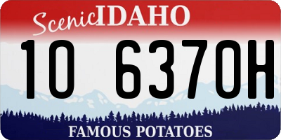 ID license plate 1O6370H