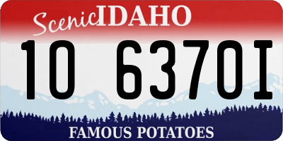 ID license plate 1O6370I