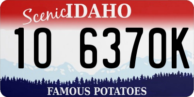 ID license plate 1O6370K