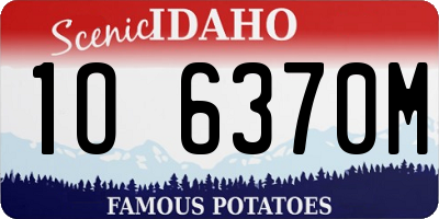 ID license plate 1O6370M