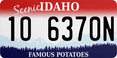 ID license plate 1O6370N