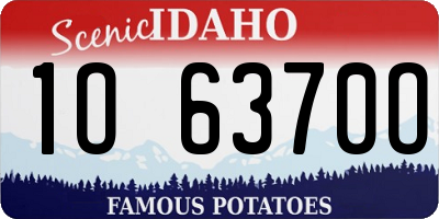 ID license plate 1O6370O