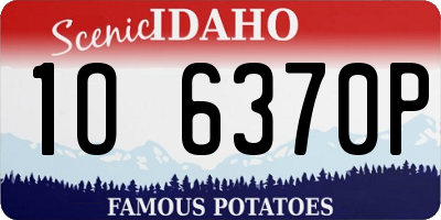 ID license plate 1O6370P