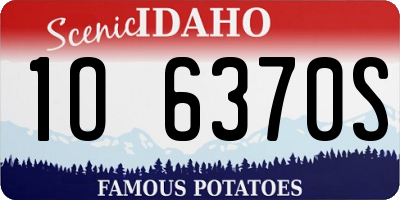 ID license plate 1O6370S