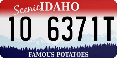 ID license plate 1O6371T