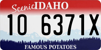 ID license plate 1O6371X