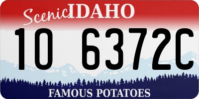 ID license plate 1O6372C