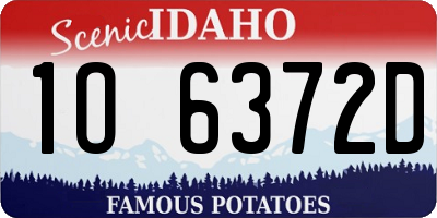 ID license plate 1O6372D