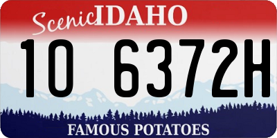 ID license plate 1O6372H