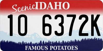 ID license plate 1O6372K