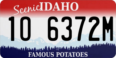 ID license plate 1O6372M