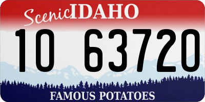 ID license plate 1O6372O