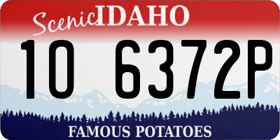 ID license plate 1O6372P