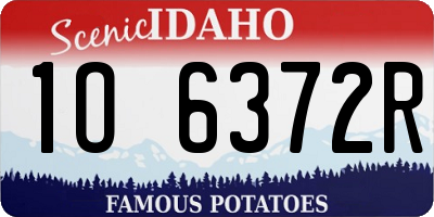ID license plate 1O6372R