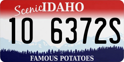 ID license plate 1O6372S
