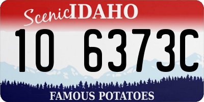 ID license plate 1O6373C