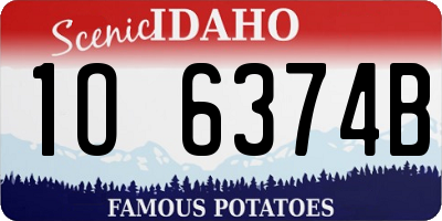 ID license plate 1O6374B