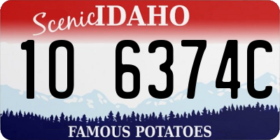 ID license plate 1O6374C