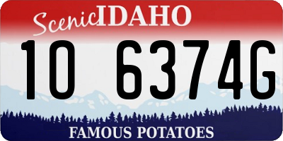 ID license plate 1O6374G