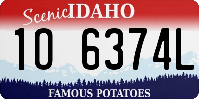 ID license plate 1O6374L