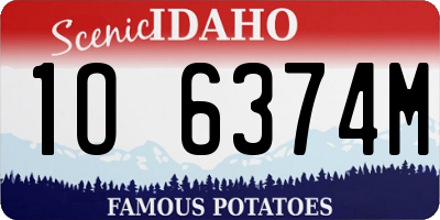 ID license plate 1O6374M