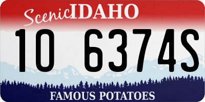 ID license plate 1O6374S