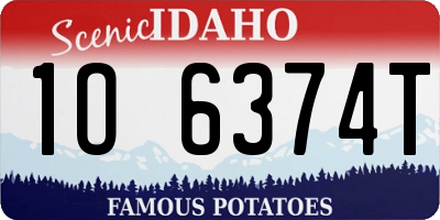ID license plate 1O6374T