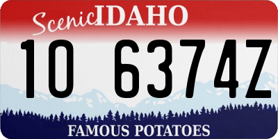 ID license plate 1O6374Z