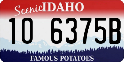 ID license plate 1O6375B