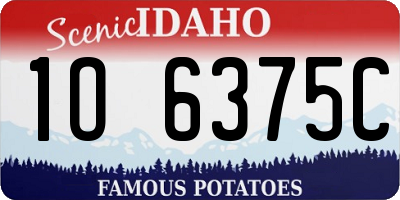 ID license plate 1O6375C